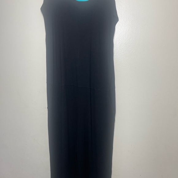 Elieen Fisher Black VISCOSE JERSEY WIDE-LEG JUMPSUIT Size L - Picture 5 of 6